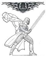 coloriage dark vador et son sabre laser